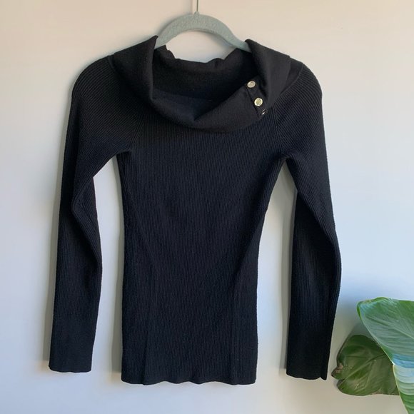 White House Black Market Sweaters - White House Black Market Black Cowl Neck Sweater S